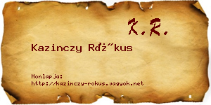 Kazinczy Rókus névjegykártya